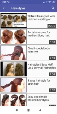 How to make Hairstyle Videos android App screenshot 1